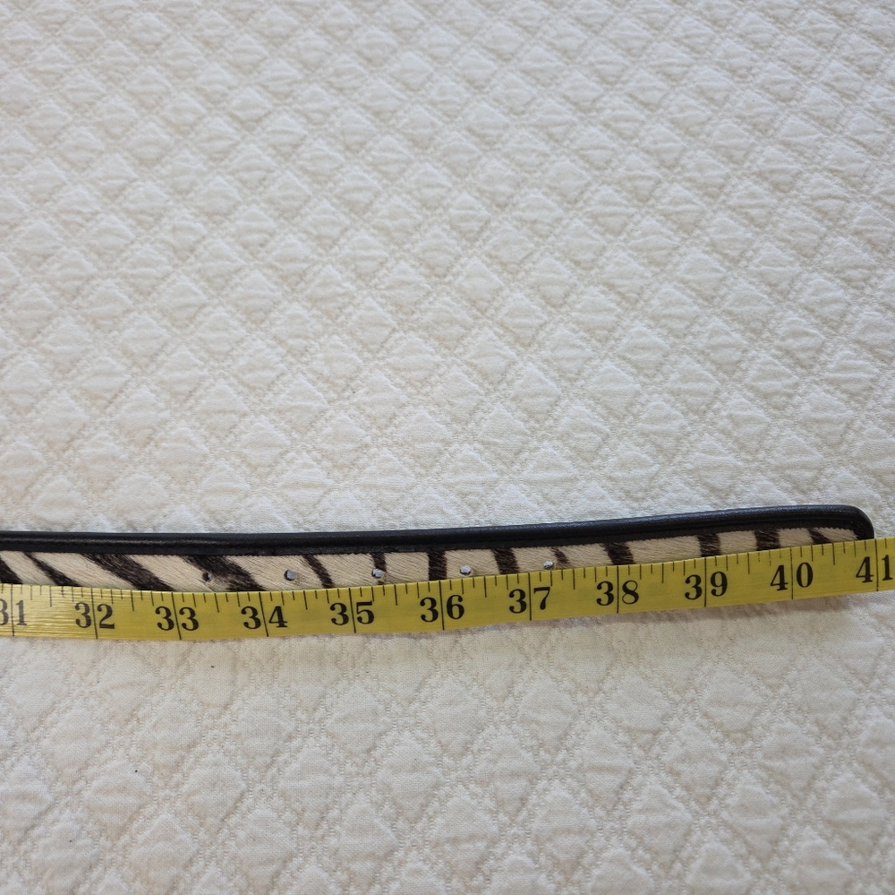 Amanda Smith Zebra Print Calf Hair Thin Belt - Picture 9 of 9